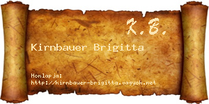 Kirnbauer Brigitta névjegykártya